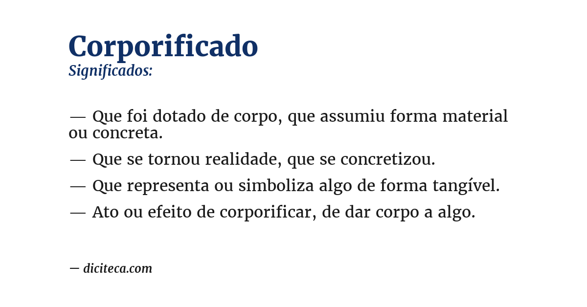 Significado de corporificado