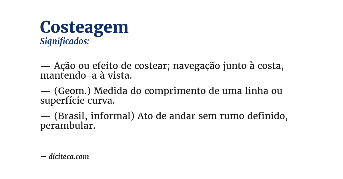 Significado de costeagem