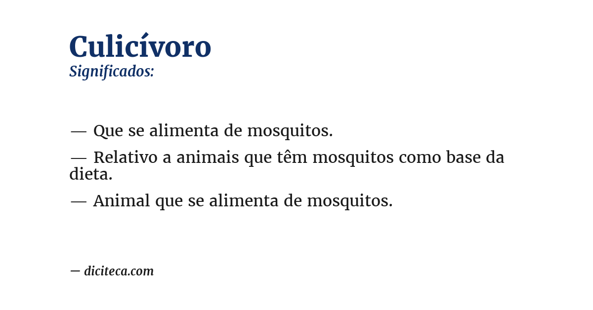 Significado de culicívoro