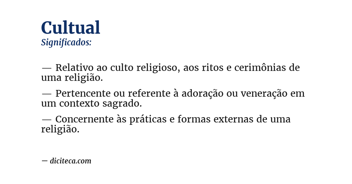 Significado de cultual