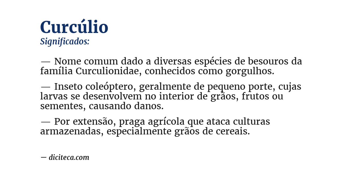 Significado de curcúlio