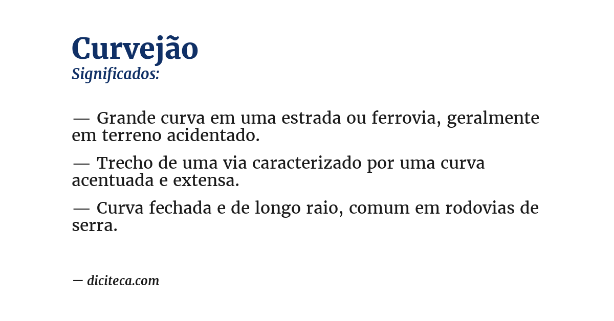 Significado de curvejão