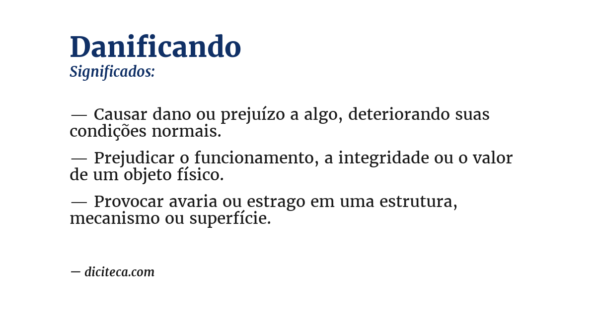 Significado de danificando