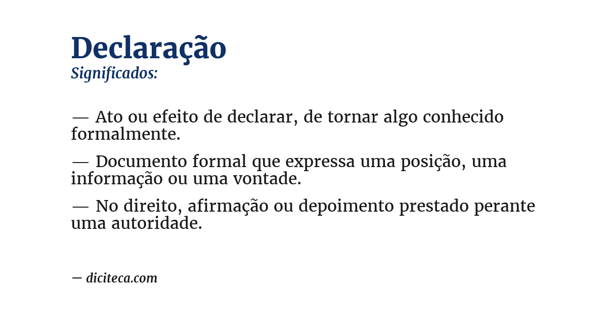 Significado de declaração
