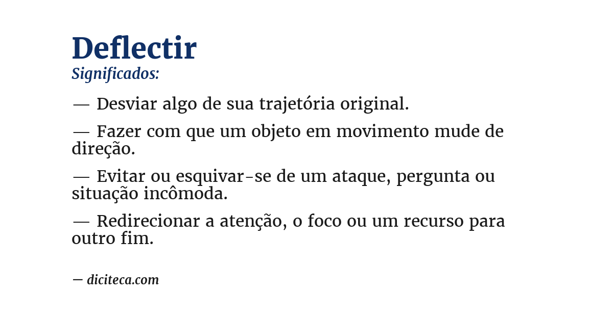 Significado de deflectir