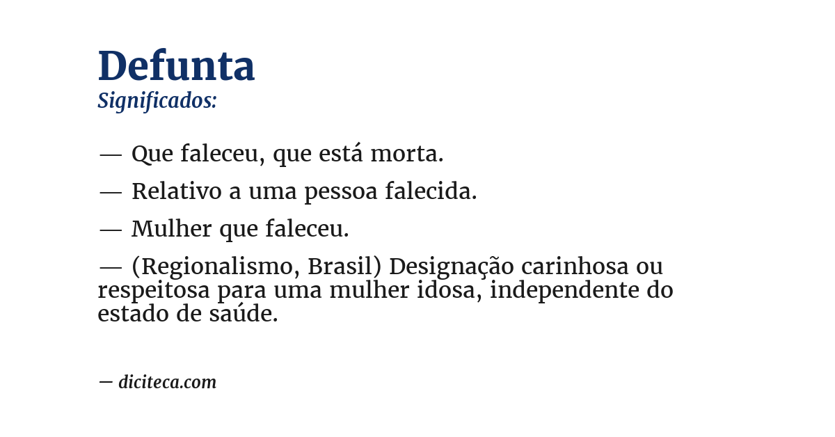 Significado de defunta