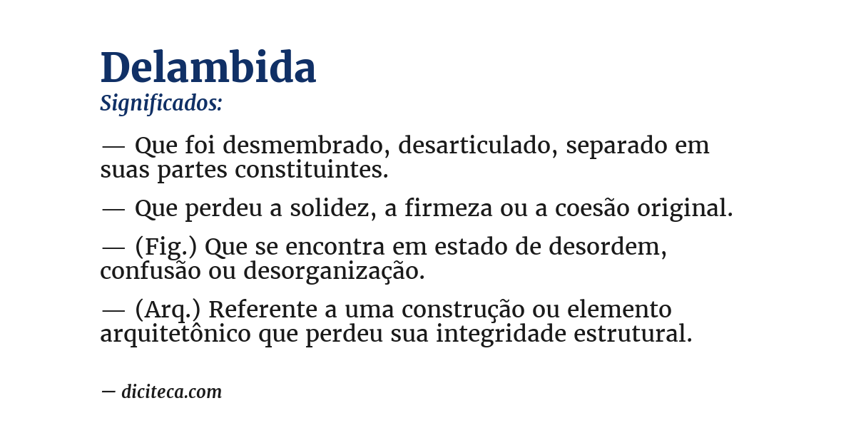 Significado de delambida