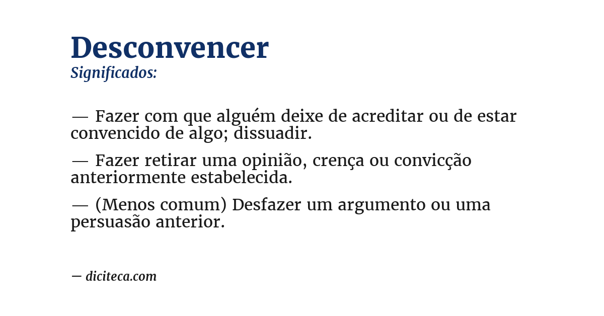 Significado de desconvencer