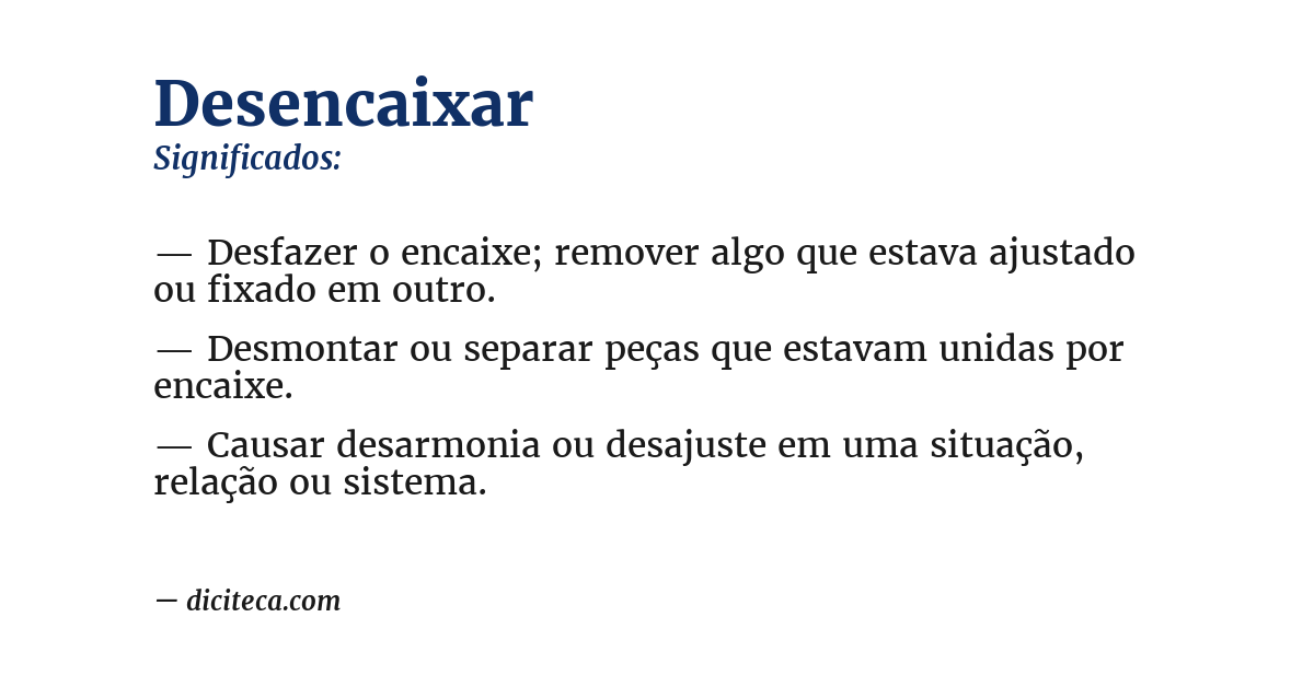 Significado de desencaixar