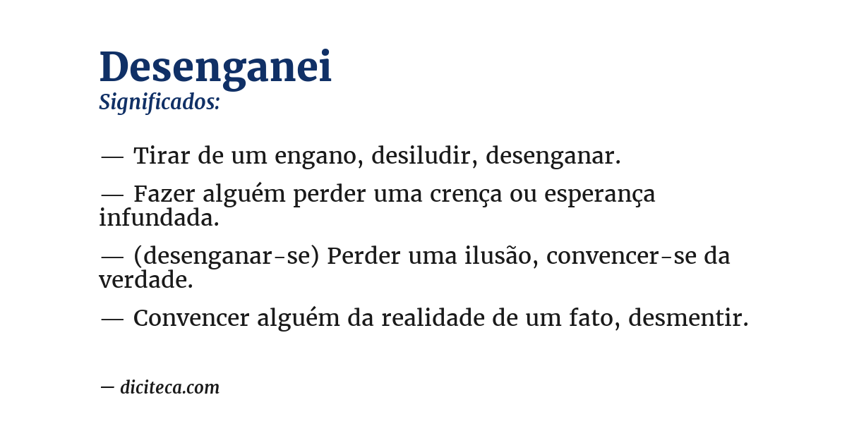 Significado de desenganei