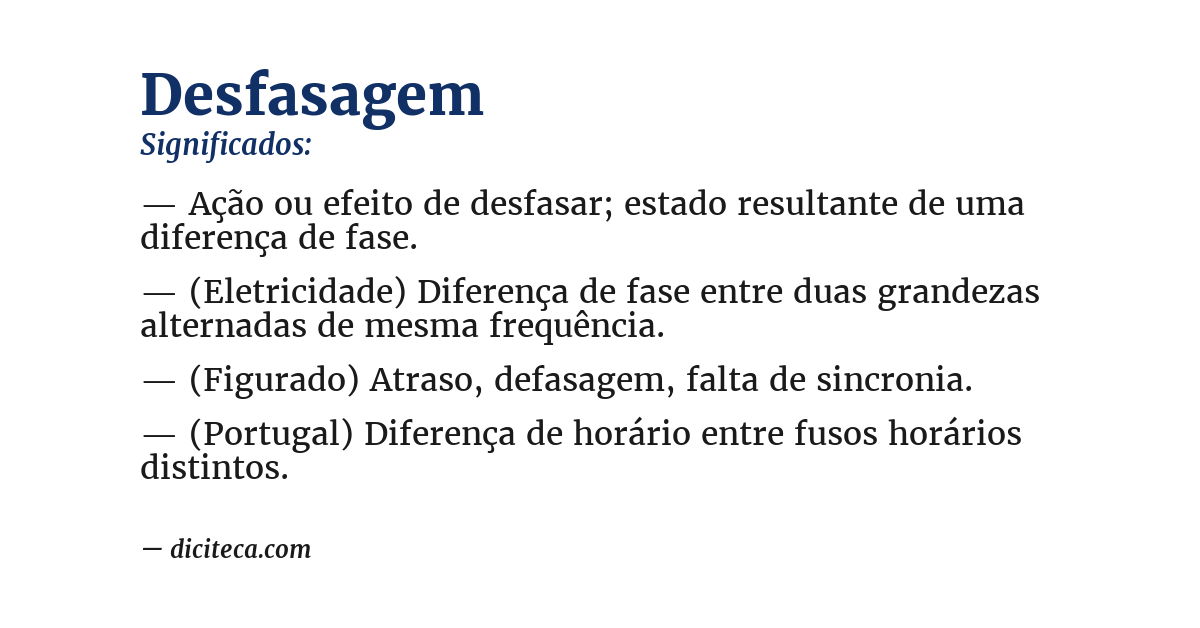 Significado de desfasagem