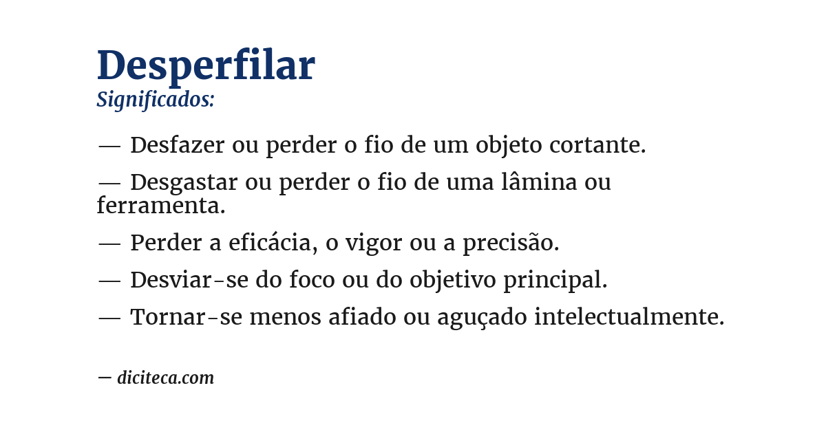 Significado de desperfilar