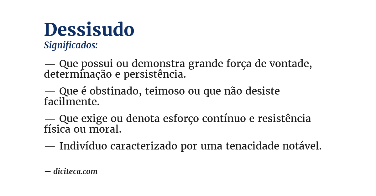 Significado de dessisudo