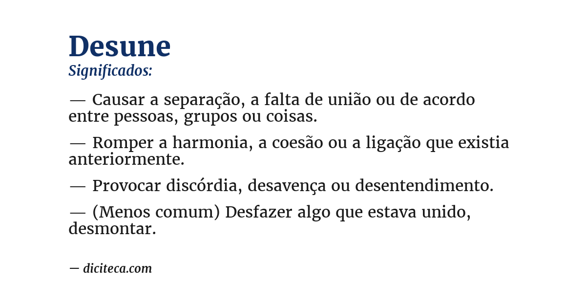 Significado de desune