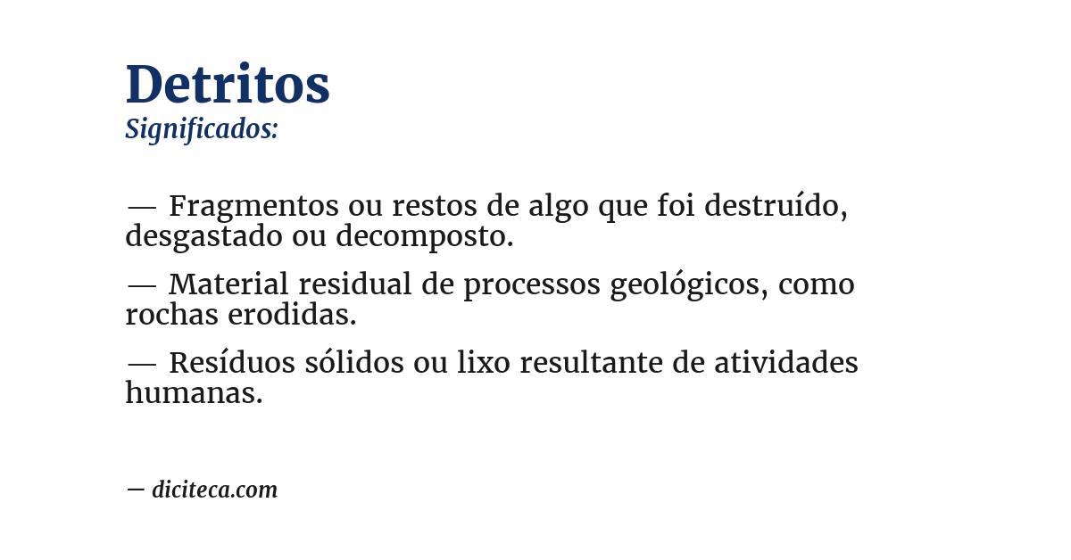 Significado de detritos