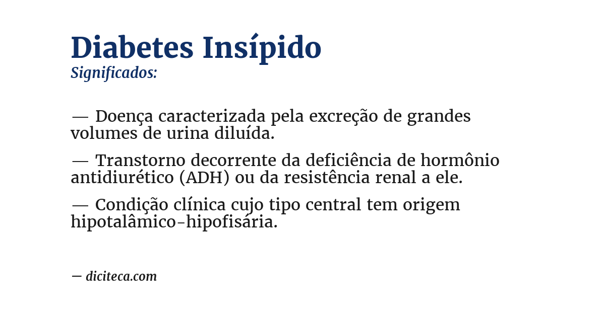 Significado de diabetes insípido