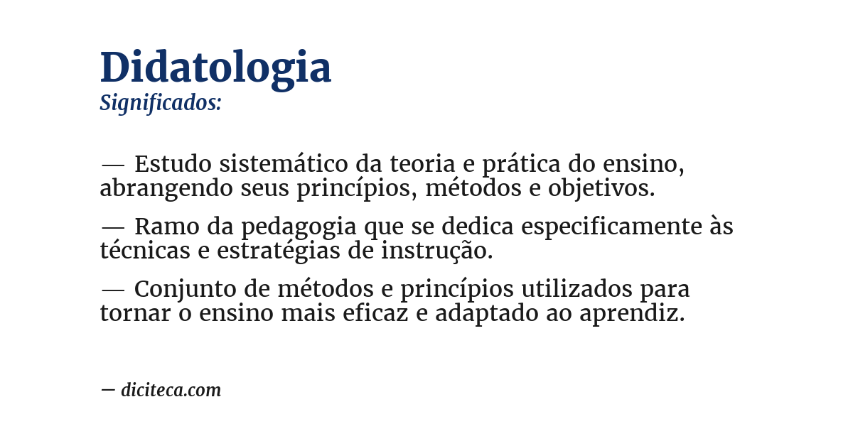 Significado de didatologia