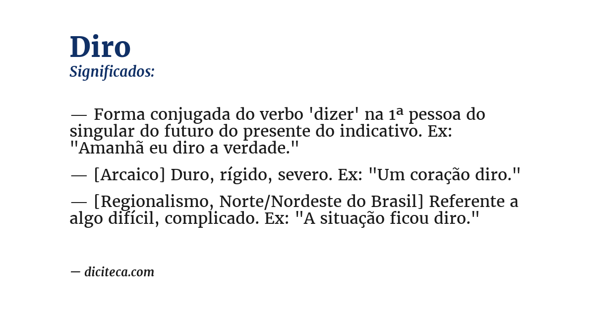 Significado de diro