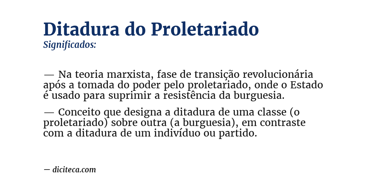 Significado de ditadura do proletariado