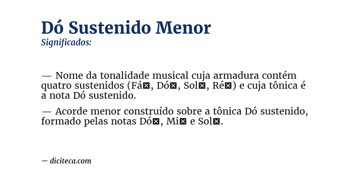 Significado de dó sustenido menor