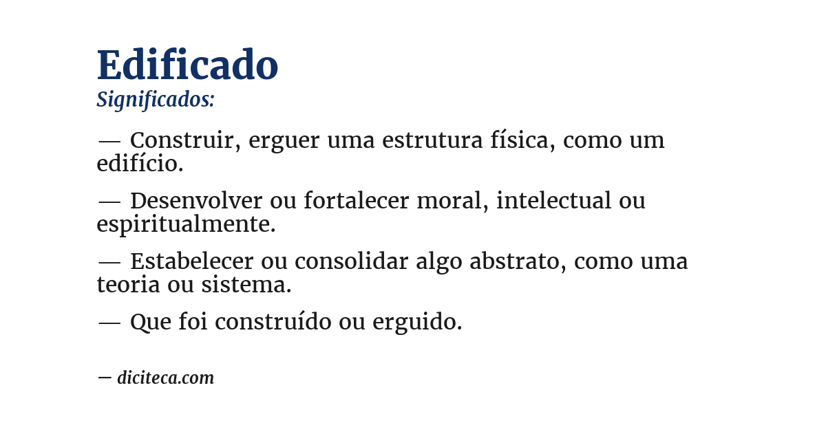 Significado de edificado
