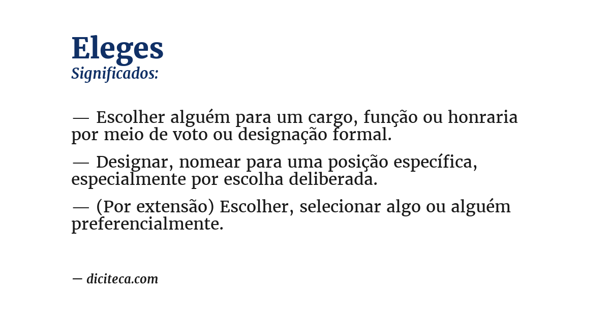 Significado de eleges