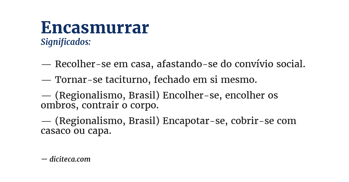 Significado de encasmurrar