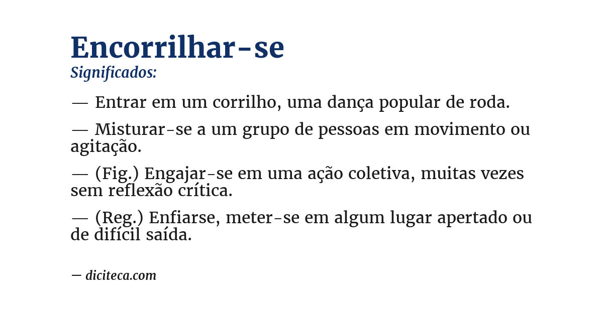 Significado de encorrilhar-se