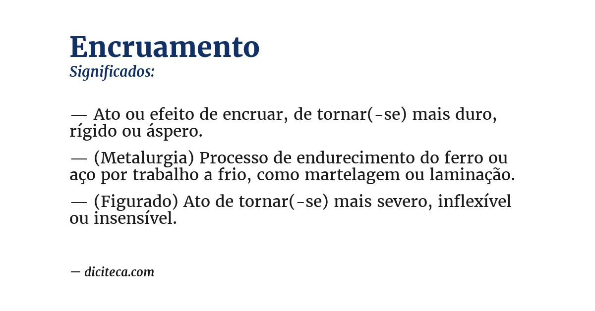 Significado de encruamento