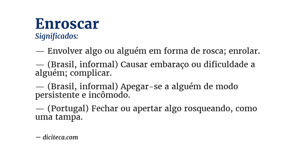 Significado de enroscar