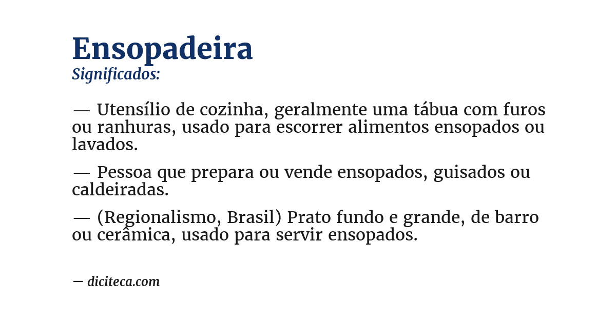 Significado de ensopadeira