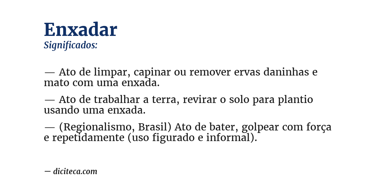 Significado de enxadar