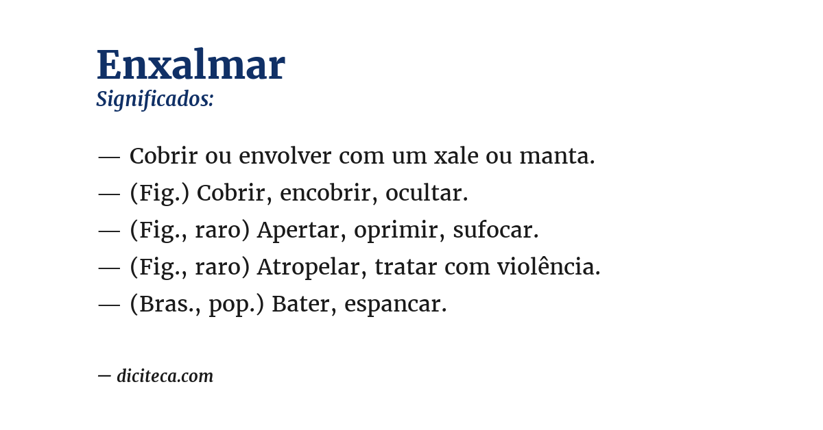 Significado de enxalmar