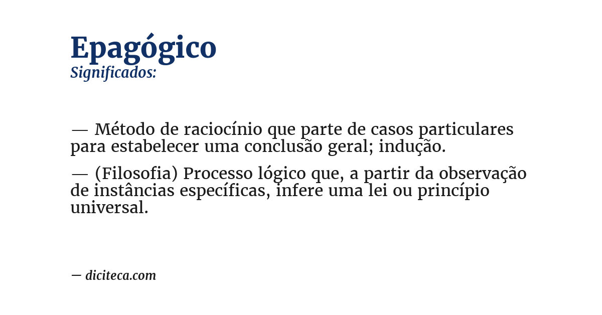 Significado de epagógico