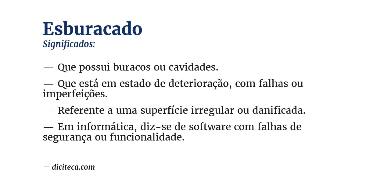 Significado de esburacado