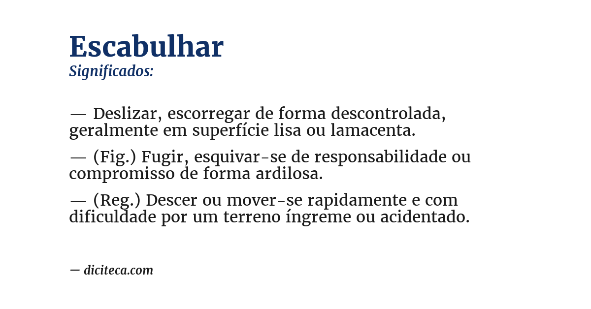 Significado de escabulhar