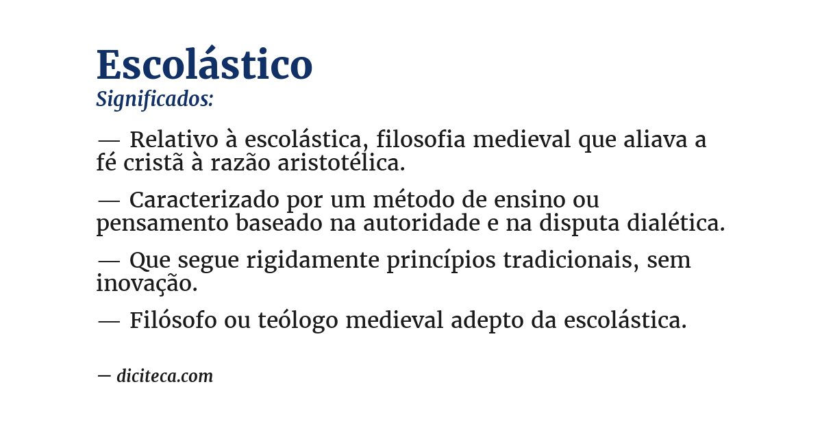 Significado de escolástico