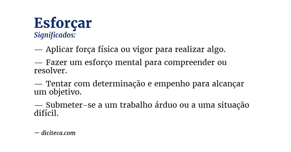 Significado de esforçar