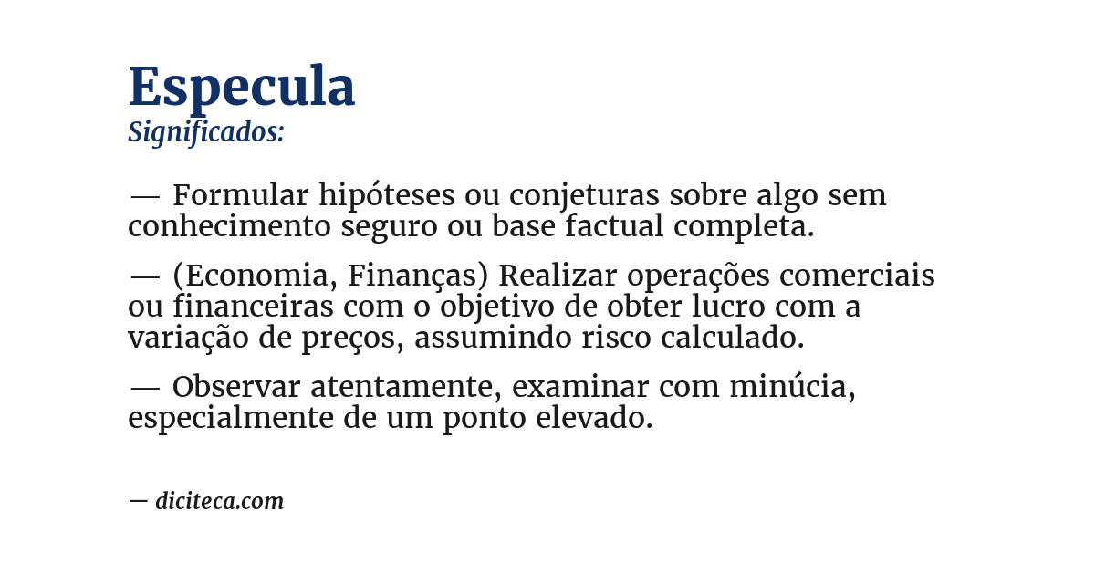 Significado de especula