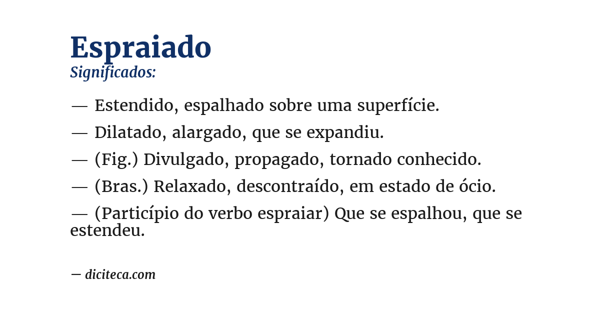 Significado de espraiado