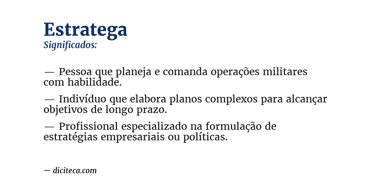 Significado de estratega