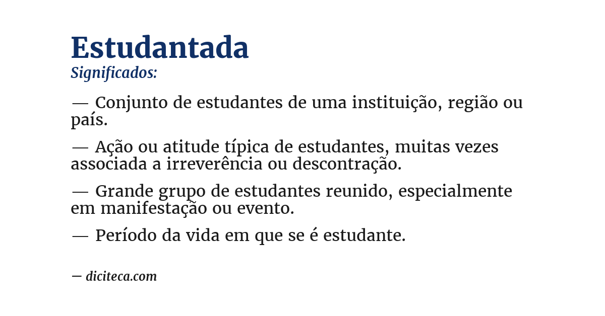 Significado de estudantada