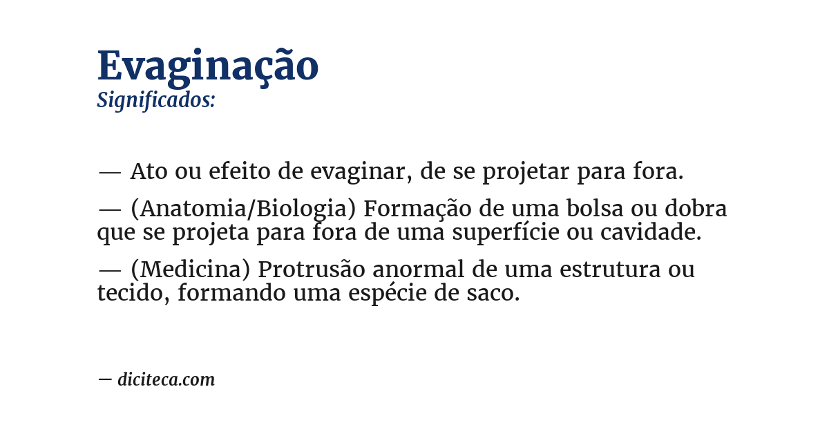 Significado de evaginação
