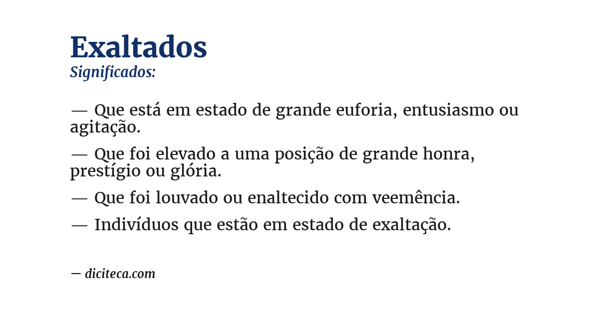 Significado de exaltados