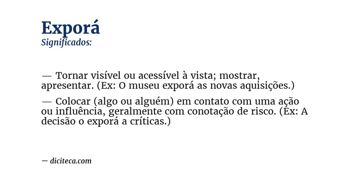 Significado de exporá