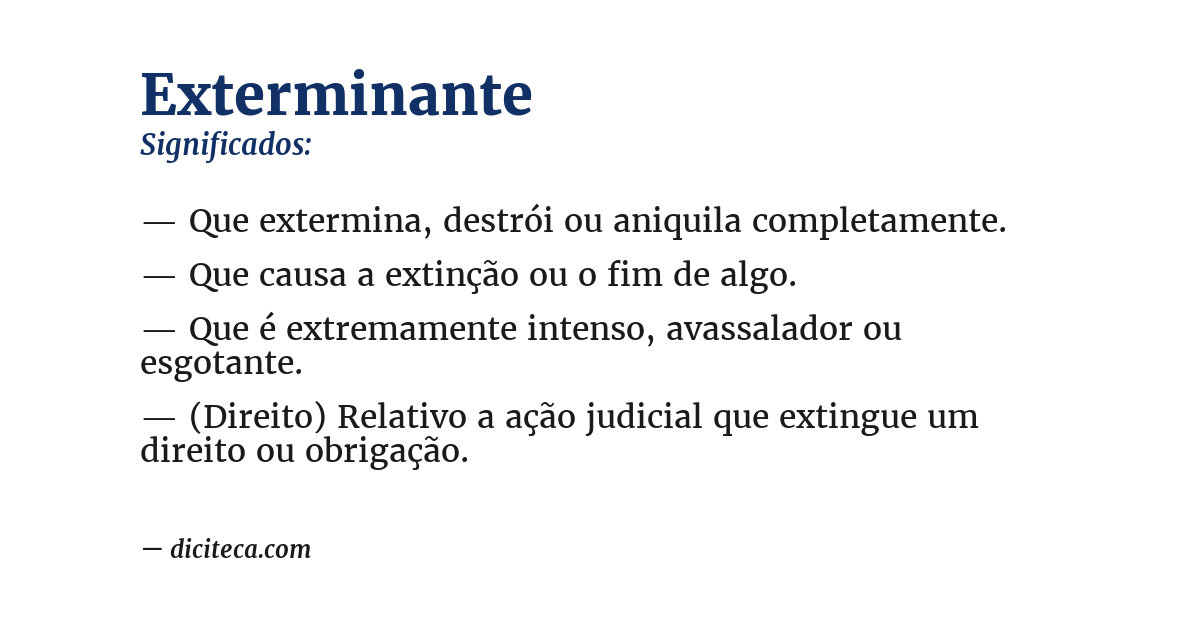 Significado de exterminante