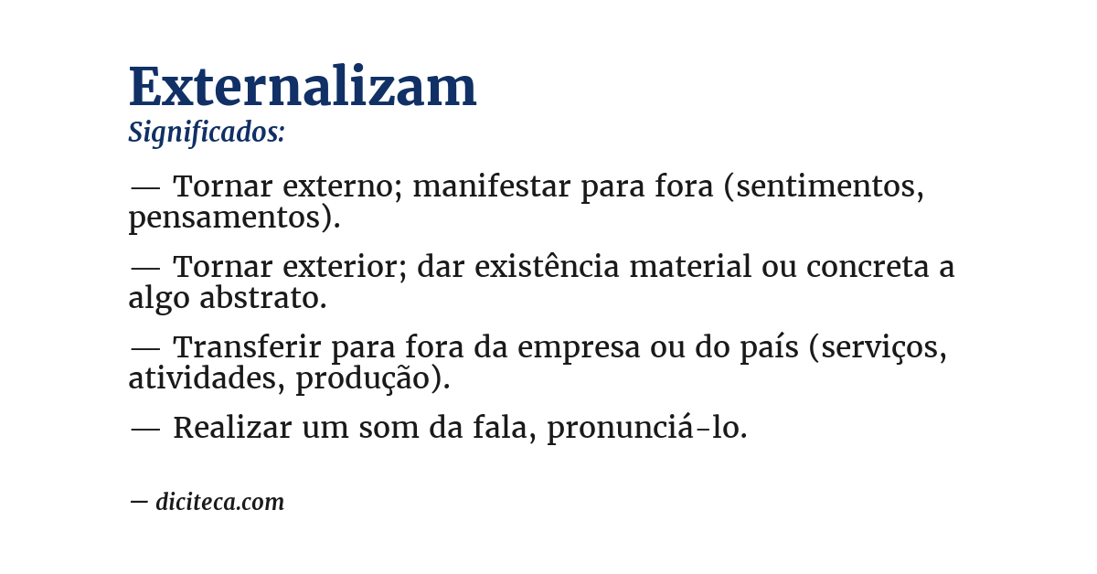 Significado de externalizam