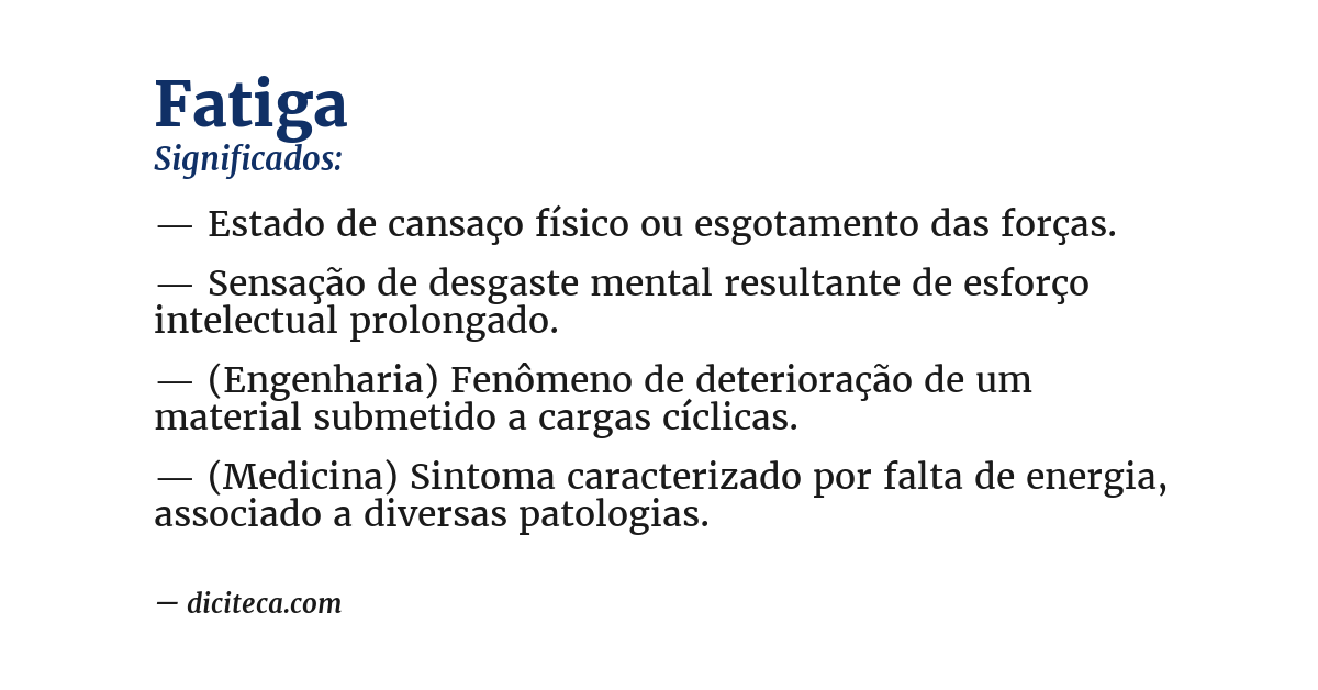 Significado de fatiga