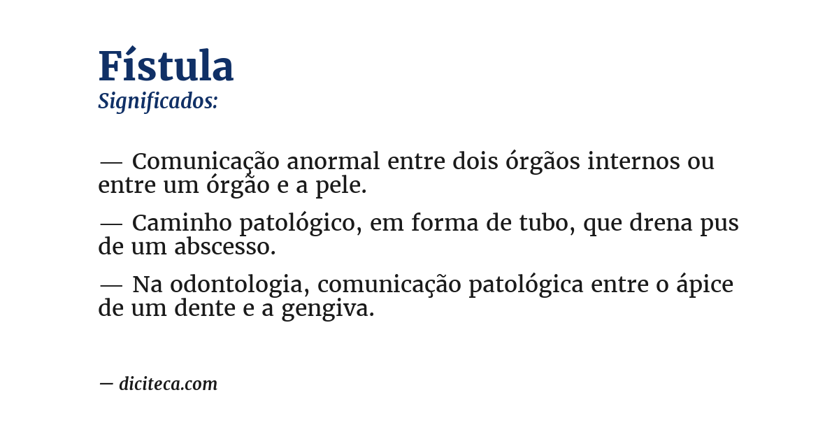 Significado de fístula