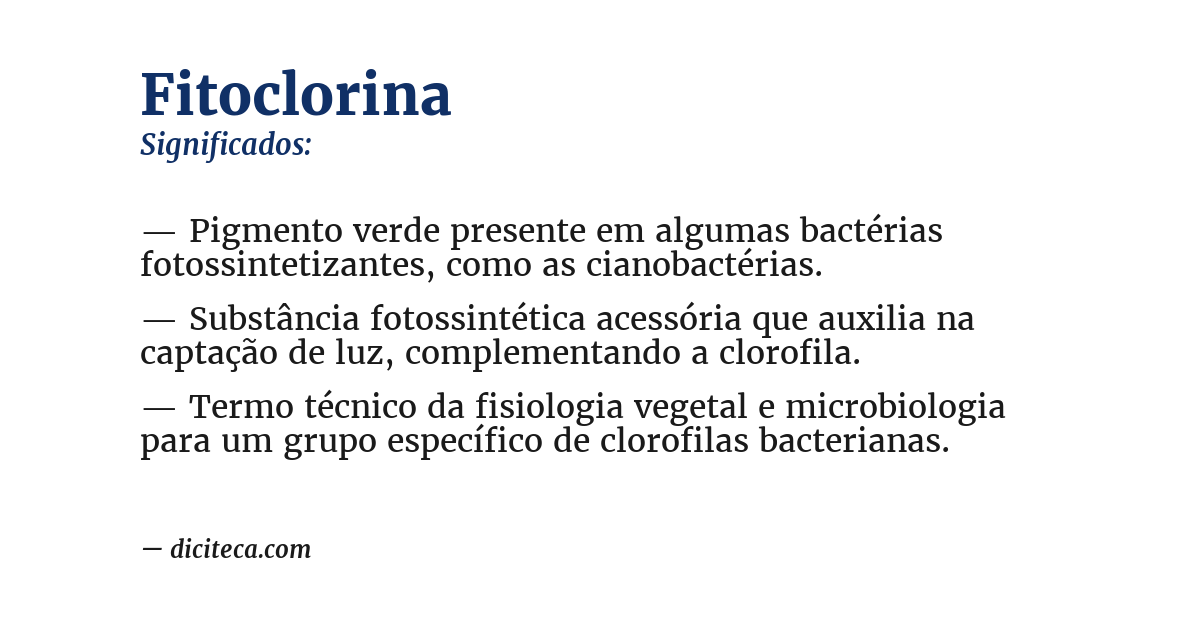 Significado de fitoclorina